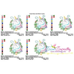 Christmas Unicorn Bell-3 Embroidery Design Pattern-2