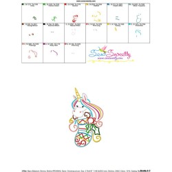Christmas Unicorn Stocking Embroidery Design Pattern-3