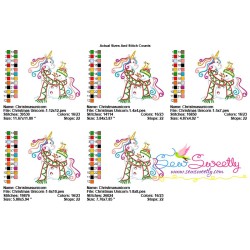 Christmas Unicorn And Snowman Embroidery Design Pattern-4