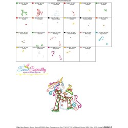Christmas Unicorn And Snowman Embroidery Design Pattern-3