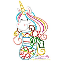 Christmas Unicorns Embroidery Design Bundle-3