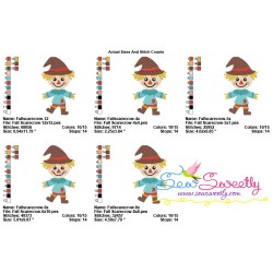 Cute Fall Scarecrow Embroidery Design Pattern-4