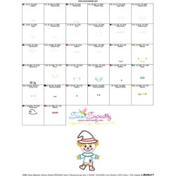 Cute Fall Scarecrow Applique Design Pattern-3