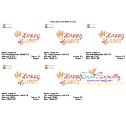 Happy Harvest-2 Lettering Embroidery Design Pattern-2