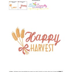 Happy Harvest-2 Lettering Embroidery Design Pattern-3