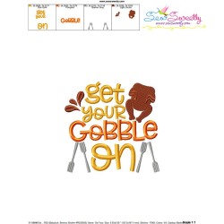 Get Your Gobble On Lettering Embroidery Design Pattern-4