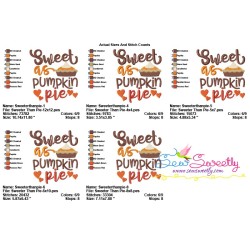 Sweeter Than Pie Lettering Embroidery Design Pattern-3