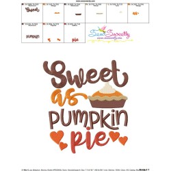 Sweeter Than Pie Lettering Embroidery Design Pattern-4