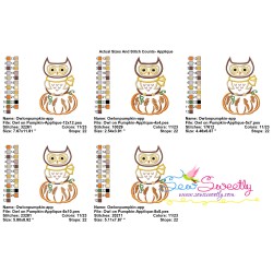 Owl on Pumpkin Applique Design Pattern-2