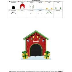 Christmas Dog House Embroidery Design Pattern-5