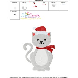 Christmas Cat Embroidery Design Pattern-4