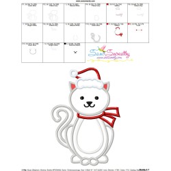 Christmas Cat Applique Design Pattern-3