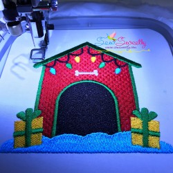 Christmas Dog House Embroidery Design Pattern-2