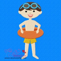 Kids And Pool-4 Embroidery Design Pattern-3