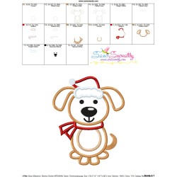 Christmas Dog Applique Design Pattern-3