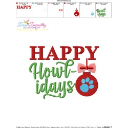 Happy Howl - idays Lettering Embroidery Design Pattern-3