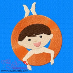 Kids And Pool-5 Embroidery Design Pattern-1