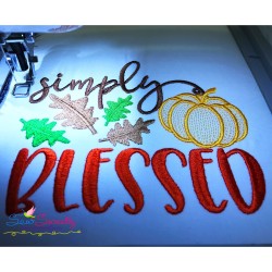 Simply Blessed-2 Lettering Embroidery Design Pattern-2