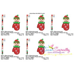 Elf Stocking- Peeker Embroidery Design Pattern-3