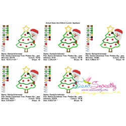 Santa Christmas Tree Peeker Applique Design Pattern-2