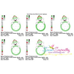 Peeking Polar Bear With Cookie Applique Design Pattern-2