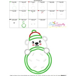 Peeking Polar Bear With Cookie Applique Design Pattern-3