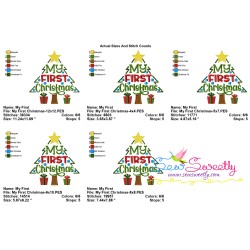 My First Christmas Lettering Embroidery Design Pattern-4