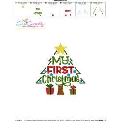 My First Christmas Lettering Embroidery Design Pattern-5
