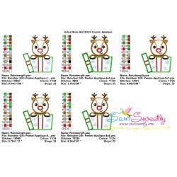Reindeer Gift Peeker Applique Design Pattern-2