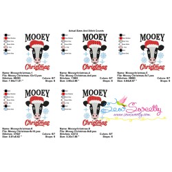 Mooey Christmas Cow Embroidery Design Pattern-3