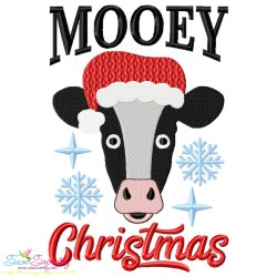 Mooey Christmas Cow Embroidery Design Pattern-2