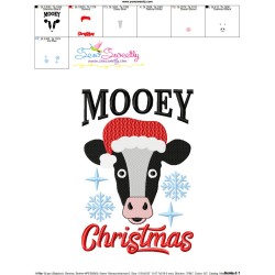 Mooey Christmas Cow Embroidery Design Pattern-4