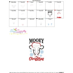Mooey Christmas Cow Applique Design Pattern-3