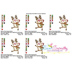 Dancing Reindeer With Candy Cane Applique Design Pattern-2