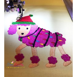 Christmas Poodle Dog Embroidery Design Pattern-2