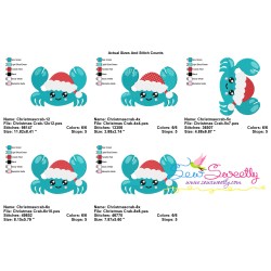Christmas Crab Embroidery Design Pattern-2