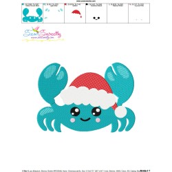 Christmas Crab Embroidery Design Pattern-3