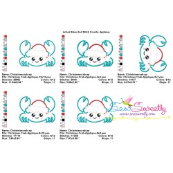 Christmas Crab Applique Design Pattern-2