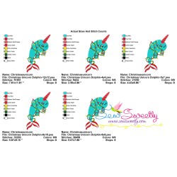 Christmas Narwhal Whale Embroidery Design Pattern-4