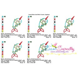 Christmas Narwhal Whale Applique Design Pattern-2