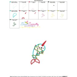 Christmas Narwhal Whale Applique Design Pattern-3