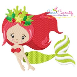 Christmas Mermaid-4 Embroidery Design Pattern-3