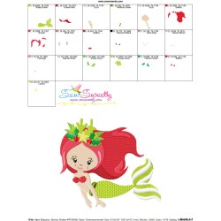Christmas Mermaid-4 Embroidery Design Pattern-5