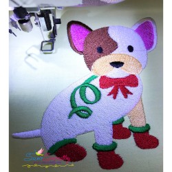 Christmas French Bulldog Embroidery Design Pattern-2