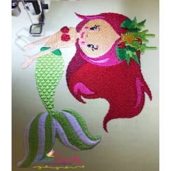 Christmas Mermaid-4 Embroidery Design Pattern-2