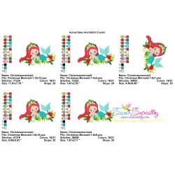 Christmas Mermaid-1 Embroidery Design Pattern-2