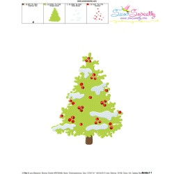 Christmas Tree Snow Embroidery Design Pattern-3