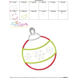 Christmas Ball Ornament Applique Design Pattern-3