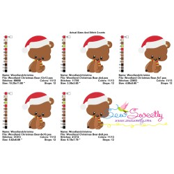 Woodland Christmas Bear Embroidery Design Pattern-2