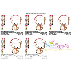 Woodland Christmas Bear Applique Design Pattern-2